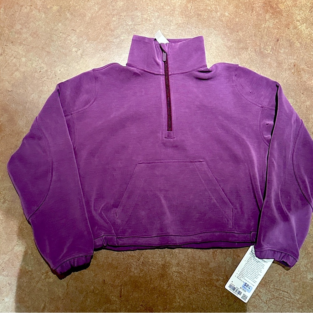 NWT Lululemon Brushed SoftStreme Half Zip, size 4